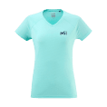 T-SHIRT FUSION MANICHE CORTE DONNA BLU/BEIGE - MILLET