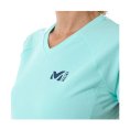 T-SHIRT FUSION MANICHE CORTE DONNA BLU/BEIGE - MILLET