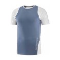 T-SHIRT A MANICHE CORTE SENSE AERO UOMO BLU/BIANCO - SALOMON