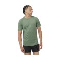 T-SHIRT MANICHE CORTE CROSS RUN UOMO KAKI - SALOMON