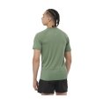 T-SHIRT MANICHE CORTE CROSS RUN UOMO KAKI - SALOMON
