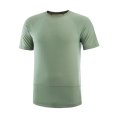 T-SHIRT MANICHE CORTE CROSS RUN UOMO KAKI - SALOMON