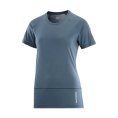 T-SHIRT CROSS RUN DONNA BLU SCURO - SALOMON