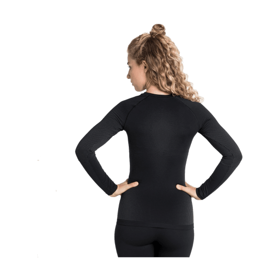 ODLO - MAGLIA TERMICA PERFORMANCE GIROCOLLO NERA DONNA