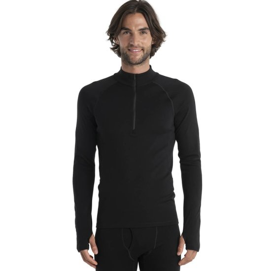 ICEBREAKER - MAGLIA INTIMA MERINOFINE POLAR 300 MEZZA ZIP UOMO