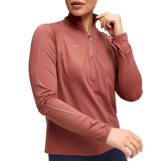 HOKA - Maglia a maniche lunghe mezza-zip GLIDETECH donna