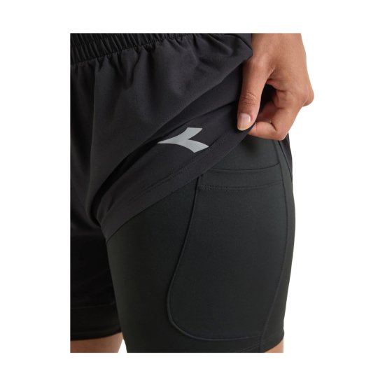 DIADORA - PANTALONCINO 2 IN 1 5'' RUN CREW DONNA