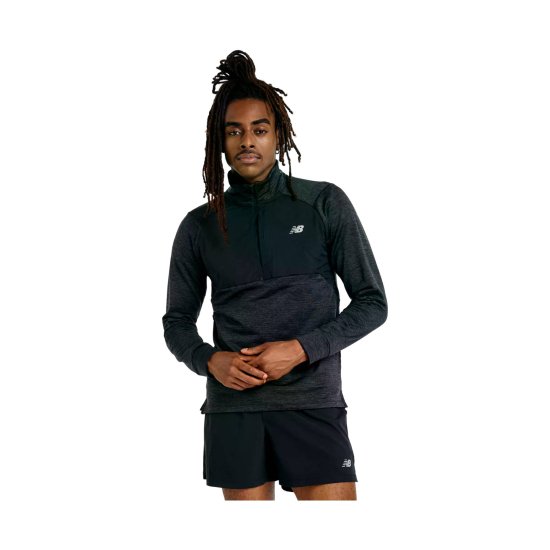NEW BALANCE - T-SHIRT ATHLETICS HEAT GRID 1/2 ZIP UOMO