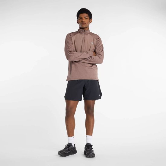 NEW BALANCE - T-SHIRT ATHLETICS HEAT GRID 1/2 ZIP UOMO