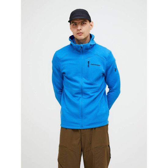 PEAK PERFORMANCE - Felpa in pile Trail Polartec con zip e cappuccio da uomo