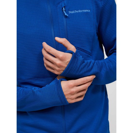 PEAK PERFORMANCE - Felpa in pile Trail Polartec con zip e cappuccio da uomo