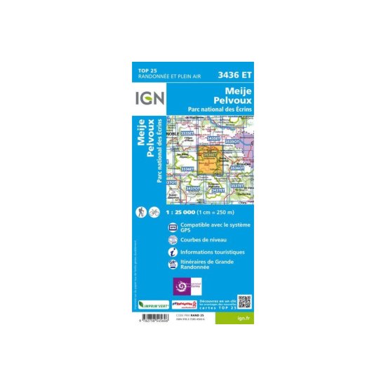 IGN - Carta IGN Meije Pelvoux Parco Nazionale degli Écrins