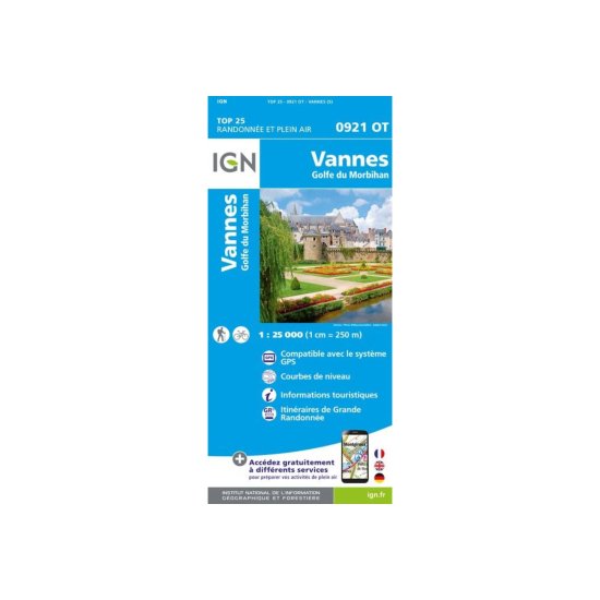 IGN - CARTE VANNES, GOLFE DU MORBIHAN