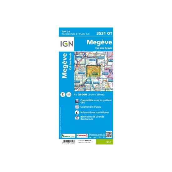 IGN - Carta IGN MEGEVE COLLE DEGLI ARAVIS