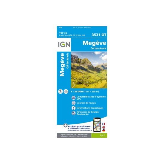 IGN - Carta IGN MEGEVE COLLE DEGLI ARAVIS