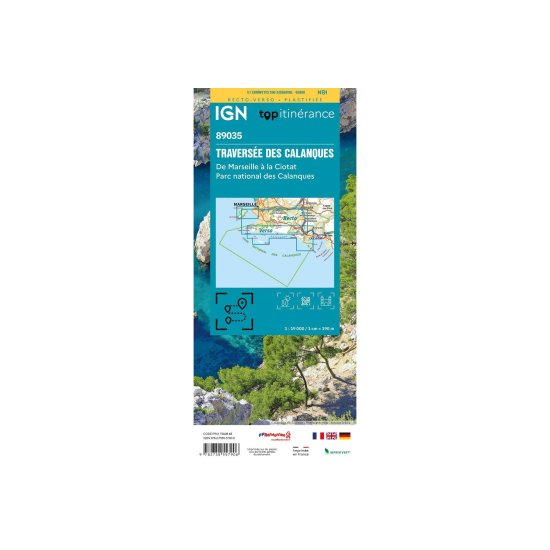 IGN - Carta IGN TRAVERSATA DELLE CALANCHE DA MARIGLIA A LA CIOTAT PARCO NAZIONALE DELLE CALANCHE