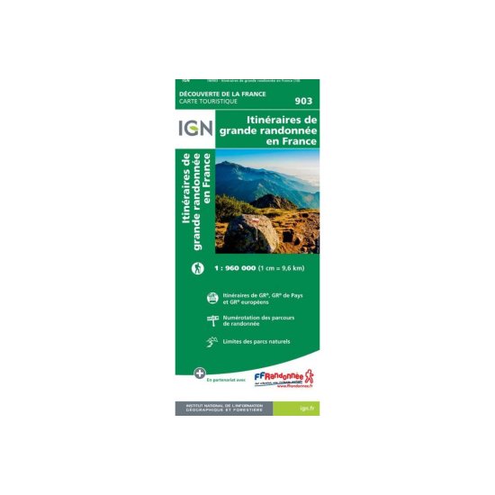 IGN - CARTE FRANCE ITINÉRAIRES DE GRANDE RANDONNÉE