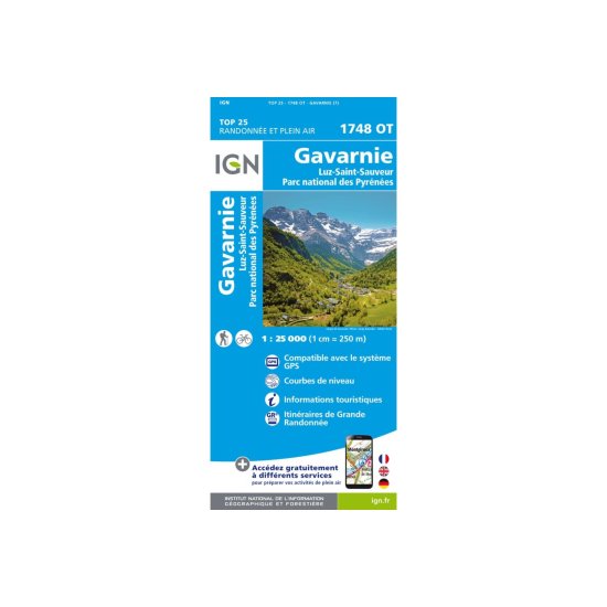 IGN - CARTA GAVARNIE, LUZ-SAINT-SAUVEUR, PARCO NAZIONALE DEI PIRINEI