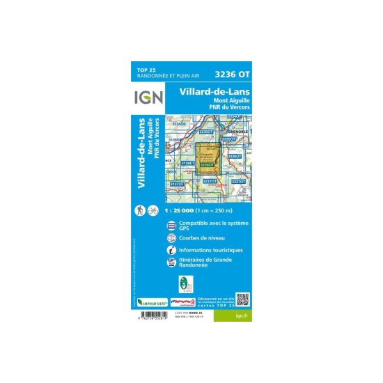 IGN - Mappa IGN Villard-de-Lans Mont Aiguille PNR del Vercors