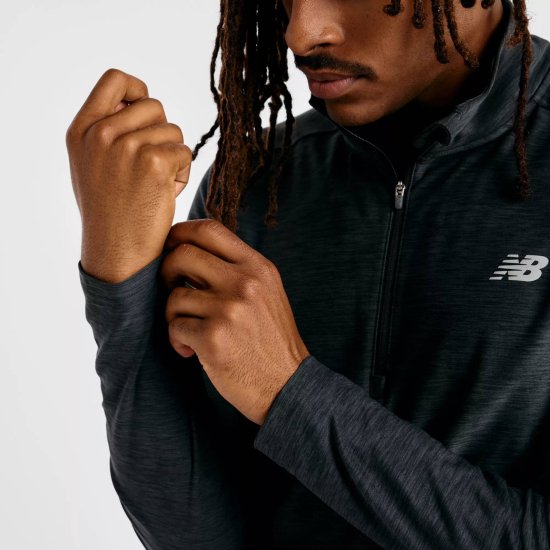 NEW BALANCE - Maglia Space Dye 1/4 Zip da uomo