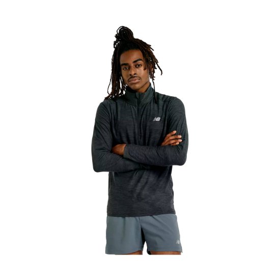 NEW BALANCE - Maglia Space Dye 1/4 Zip da uomo