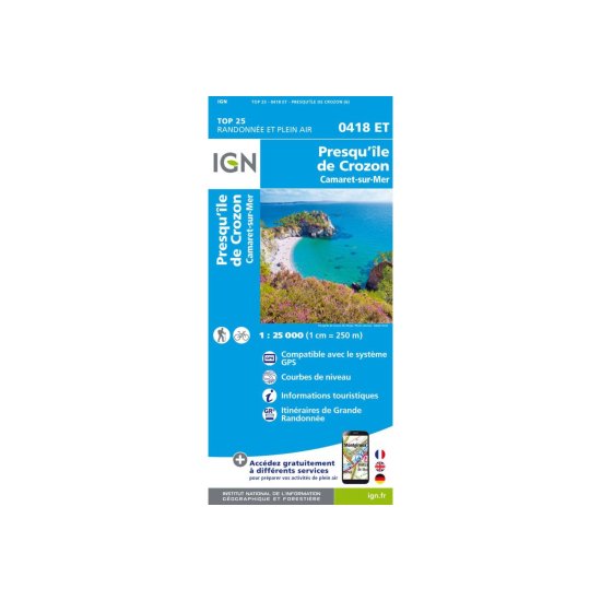 IGN - CARTA PENISOLA DI CROZON CAMARET-SUR-MER