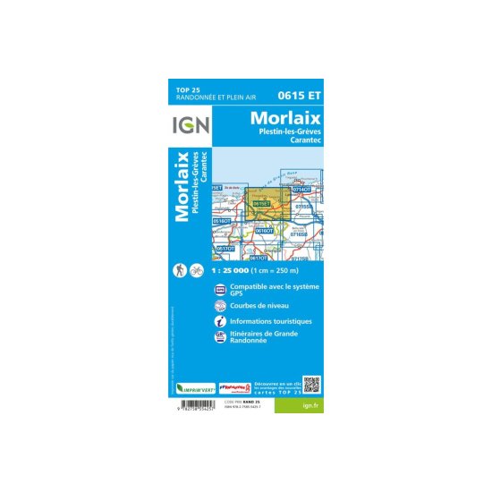 IGN - CARTA MORLAIX, PLESTIN-LES-GRÈVES E CARANTEC