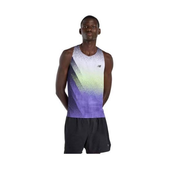 NEW BALANCE - Canotta Race Day Ultra Light Printed Single uomo