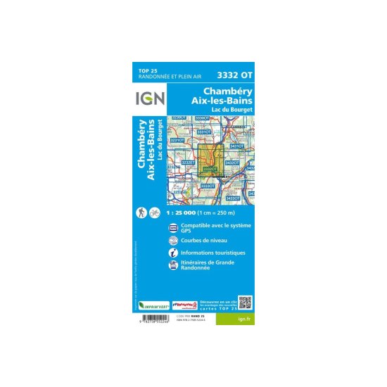 IGN - Carta IGN Chambéry - Aix-Les-Bains Lago del Bourget