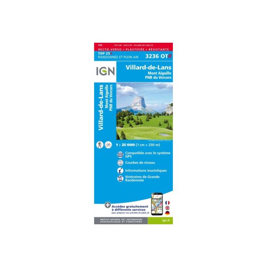 IGN - Carta IGN Villard-de-Lans Mont Aiguille Parco Naturale Regionale del Vercors