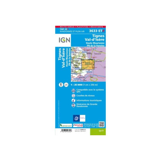 IGN - Carta IGN TIGNES VAL-D'ISÈRE RESISTENTE