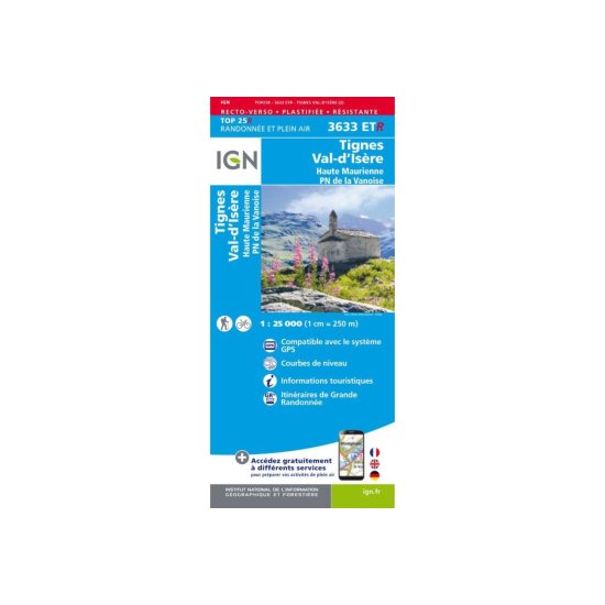 IGN - Carta IGN TIGNES VAL-D'ISÈRE RESISTENTE