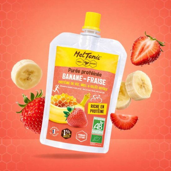 MELTONIC - Pura proteica bio Banana - Fragola, miele e gelatina reale