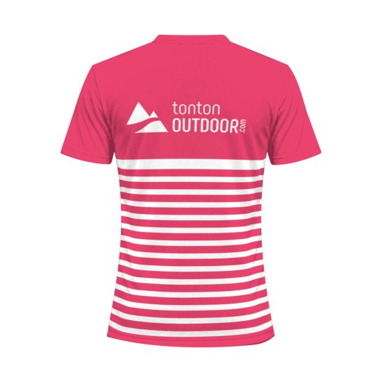 TONTON OUTDOOR - Maglietta a righe da marinaio Ottobre Rosa Unisex