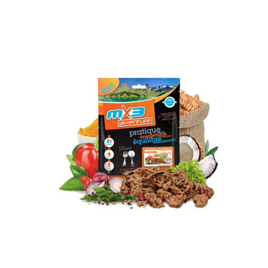 MX3 - PATES AU BOEUF SAUCE CURRY LYOPHILISEES