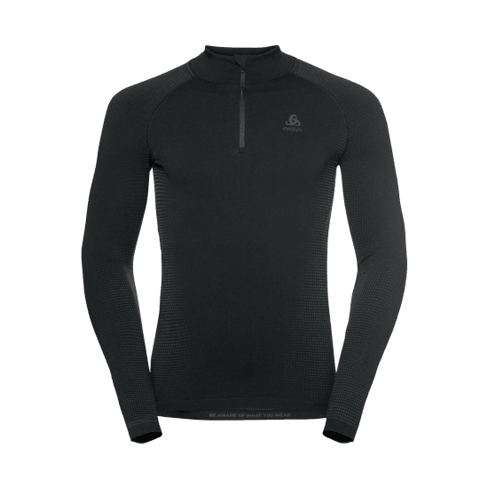 ODLO - MAGLIA TERMICA TURTLE COLLO MEZZA-ZIP UOMO NERO
