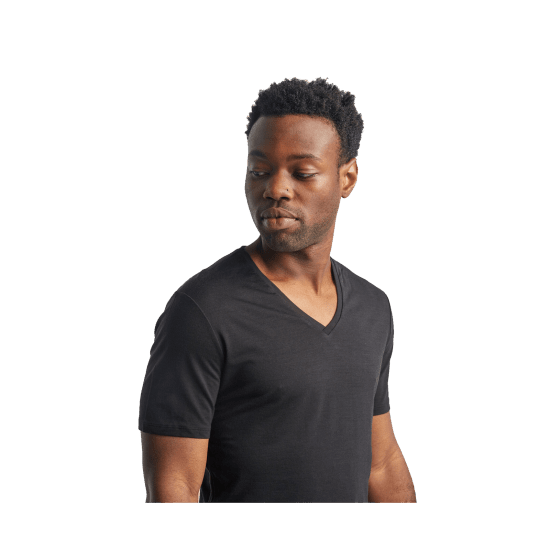 ICEBREAKER - T-SHIRT MANICHE CORTE ANATOMICA SCOLLO A V UOMO