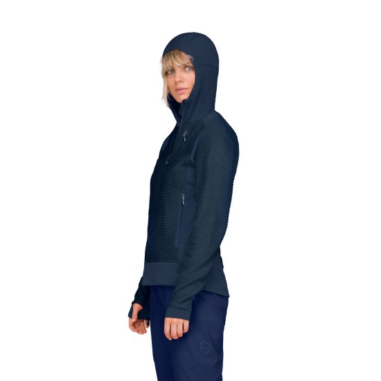 NORRONA - PILE FALKETIND ALPHA 120 ZIP con cappuccio DONNA
