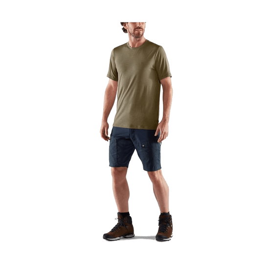 FJALLRAVEN - T-SHIRT MANICHE CORTE ABISKO WOOL UOMO