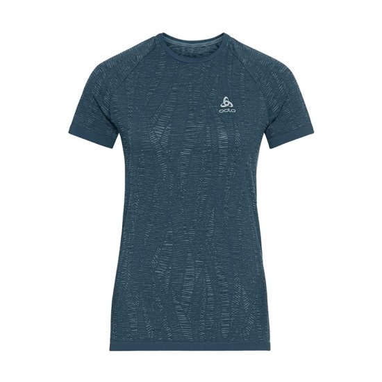 ODLO - T-SHIRT MANICHE CORTE BLACKCOMB SCOLLO TONDO DONNA