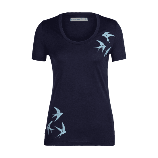 ICEBREAKER - T-SHIRT MANICHE CORTE TECH LITE II SWARMING SHAPES DONNA