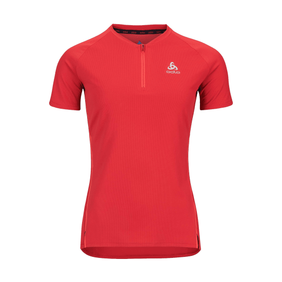 ODLO - T-SHIRT GIROCOLLO MANICHE CORTE 1/2 ZIP DONNA