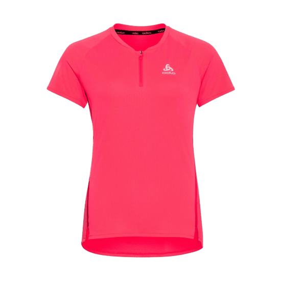 ODLO - T-SHIRT GIROCOLLO MANICHE CORTE 1/2 ZIP DONNA