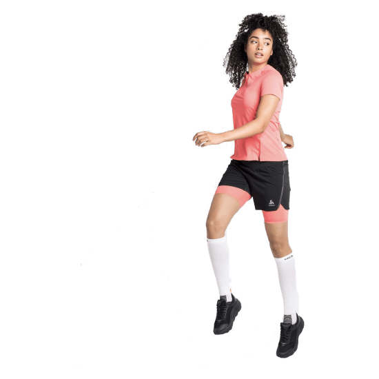 ODLO - Pantaloncini 2 in 1 Axalp Trail 6 da donna