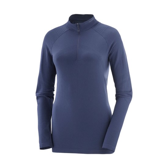 SALOMON - MAGLIA TERMICA MEZZA ZIP ESSENTIAL SEAMLESS DONNA