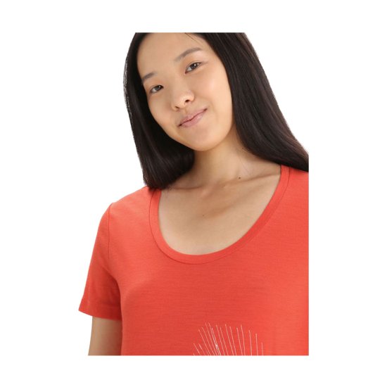 ICEBREAKER - T-SHIRT MERINO TECH LITE II SCOOP SHAPES DONNA