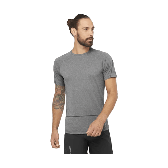 SALOMON - T-SHIRT MANICHE CORTE CROSS RUN UOMO GRIGIO