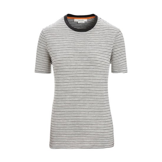 ICEBREAKER - T-SHIRT MERINO LINO A RIGHE DONNA