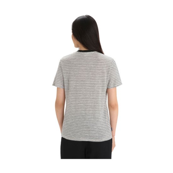 ICEBREAKER - T-SHIRT MERINO LINO A RIGHE DONNA