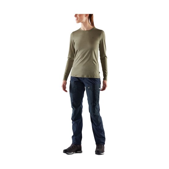 FJALLRAVEN - T-SHIRT A MANICHE LUNGHE ABISKO IN LANA MERINO DONNA